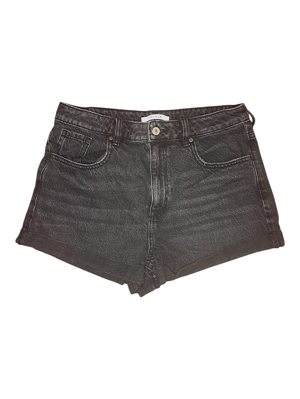 PacSun Black High-Rise Denim Mom Shorts